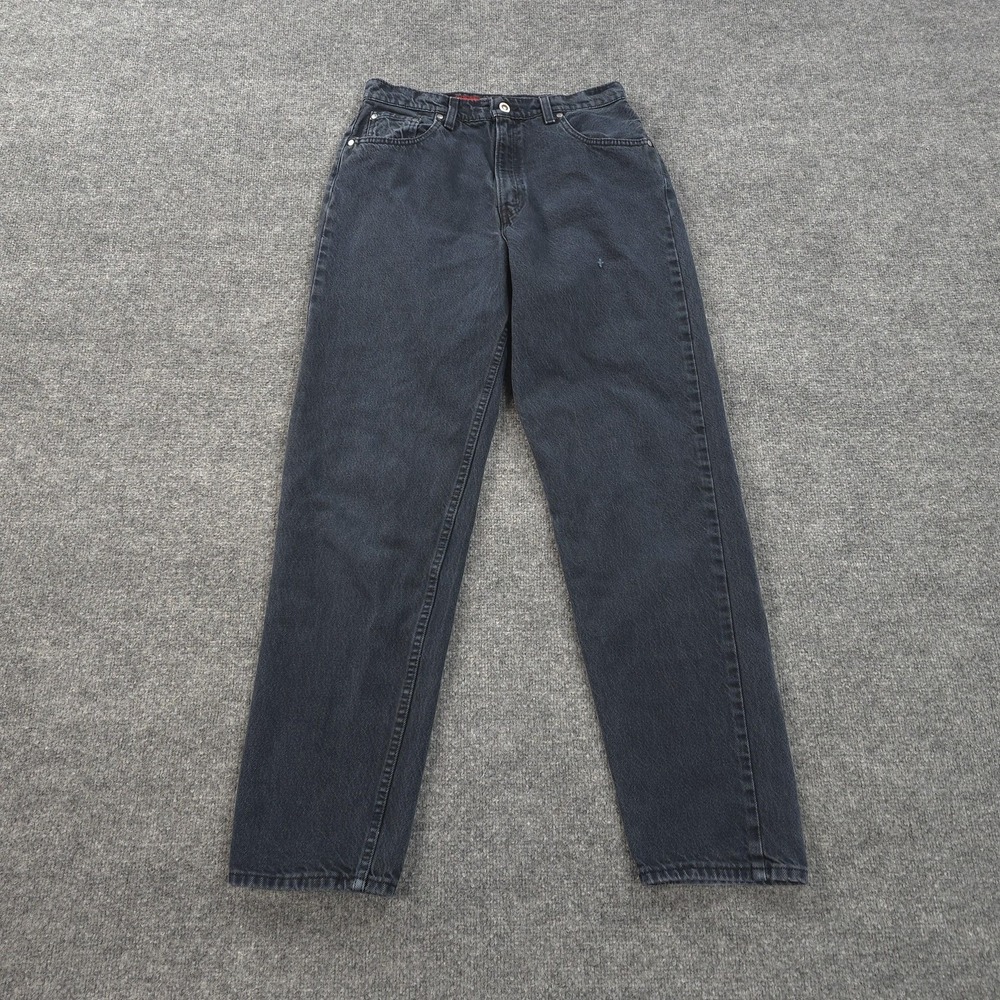 Vintage Levis SilverTab Jeans Womens 11/12 Black 664 Loose Tapered Denim 90s USA